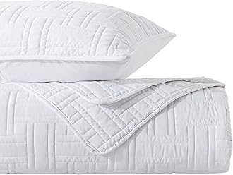 California Oversized Quilt King Size Bedding Sets with Pillow Shams, White Lightweight Soft Bedspread Coverlet, Cal Super Quilted Blanket Thin Comforter Bed Cover for All Season, 118x106 inches