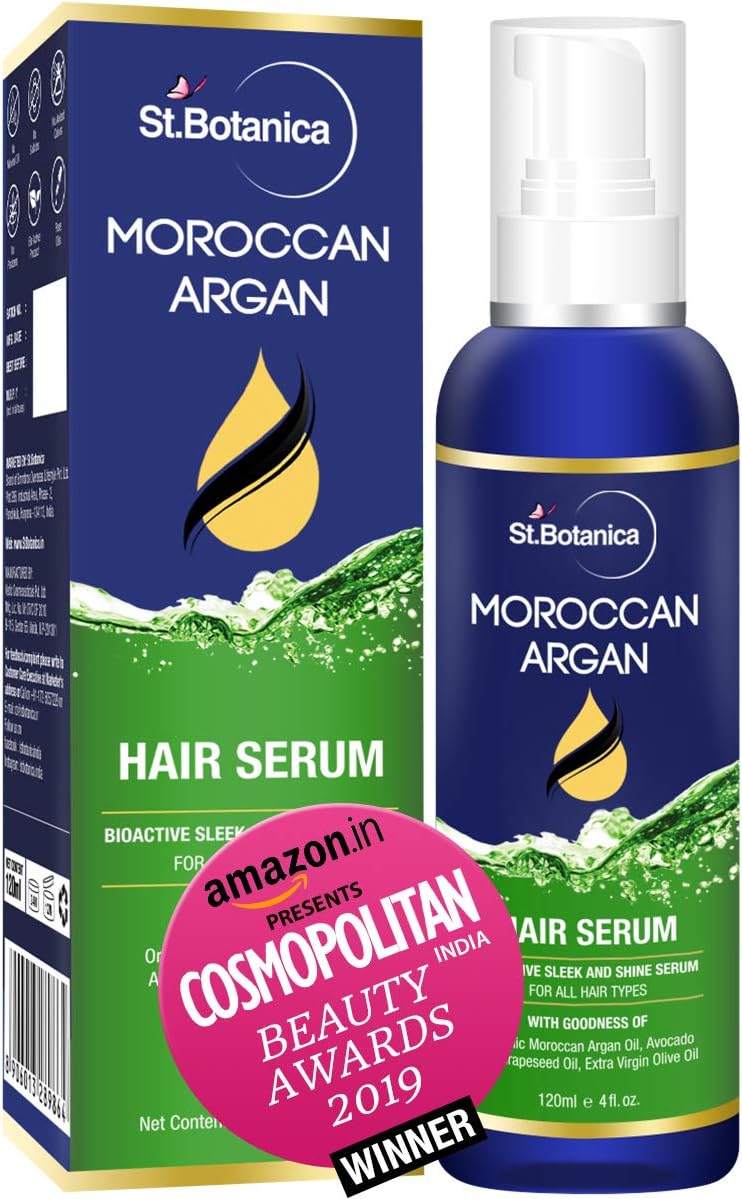 StBotanica Moroccan Argan Hair Serum with Pure Argan Oil, Avocado and Grapeseed Oil -100ml
