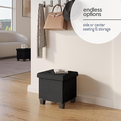 Miniatura 186 de Otomana plegable para dormitorio o sala de estar, con contenedores de almacenamiento, reposapiés para el extremo de la cama, soporta hasta 660 lb,