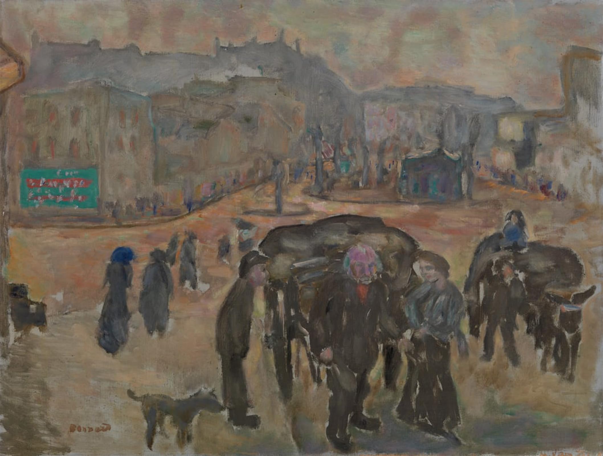HRJUBWREE Famous Paintings Pictures Artwork Picture Street Scene by Pierre Bonnard Photo Wall Print for Home Decor 60x90cm