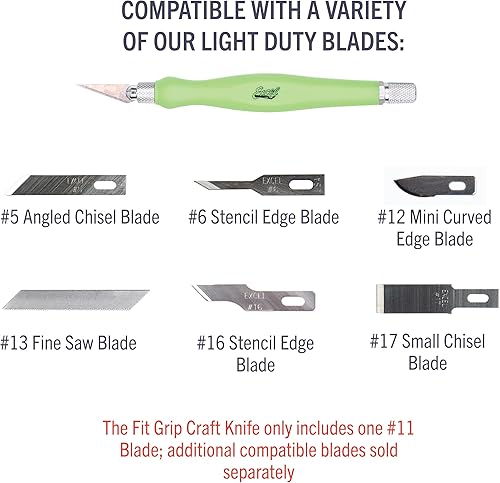 Miniatura 6 de Excel Blades Fit Grip Knife de Excel Blade - Cuchillo ultra afilado con hoja de borde en ángulo de acero al carbono y agarre contorneado de goma -