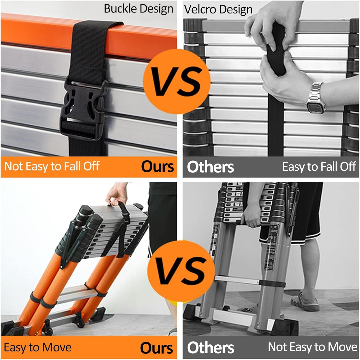 Extra Tall RV Ladders for Travel Trailers - 20-30ft Telescoping Aluminum Extension Ladder with Swivel Hooks Lightweight 300lbs Capacity Ideal for Camping and Outdoor Use