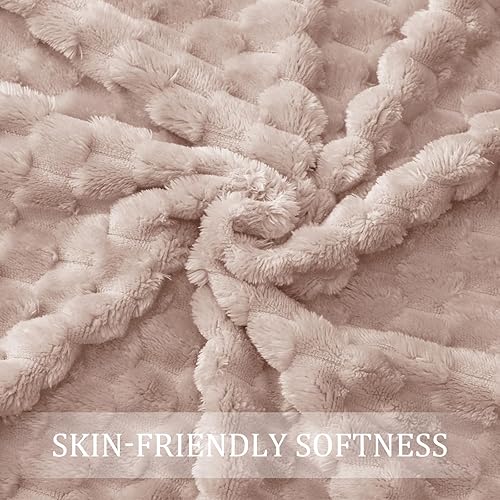 Miniatura 7 de Exclusivo Mezcla - Manta de vellón extragrande, 50 x 70 pulgadas, elegante, tela jacquard suave, mullida, acogedora y ligera, para invierno, color