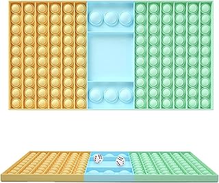 Kine 126 Bubbles Large Checkerboard Push and Pop Bubble It Giant XXL Sensory Fidget Toy with 2 Dice, Game Pinch Sensory Squeeze Toys, Silicone Simple Dimple Anti Stress Toy Pack for Children and