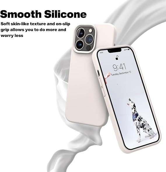 OTOFLY Designed for iPhone 13 Pro Max Case, Silicone Shockproof Slim Thin Phone Case for iPhone 13 ProMax 6.7 inch (Stone)