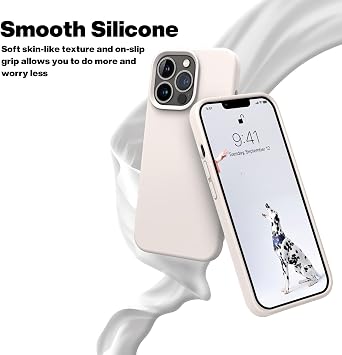 OTOFLY Designed for iPhone 13 Pro Max Case, Silicone Shockproof Slim Thin Phone Case for iPhone 13 ProMax 6.7 inch (Stone)