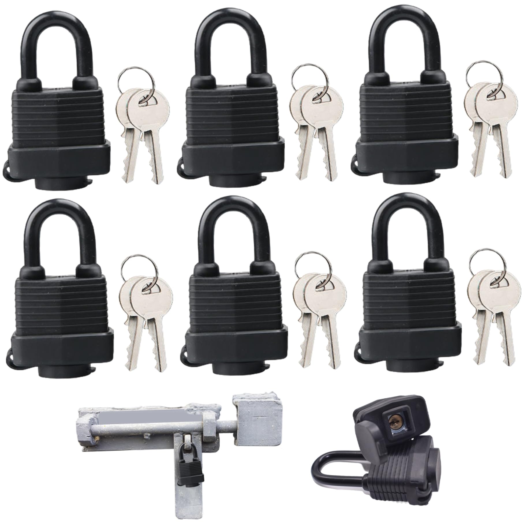 Lucchetti con chiave uguale 6 pezzi Lucchetti di sicurezza esterni resistenti alle intemperie con la stessa chiave per scuola, armadietto della palestra, garage, capannone, recinzione