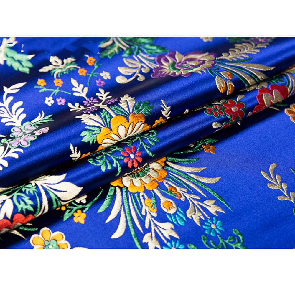 Brokatowa satynowa tkanina ze sztucznego jedwabiu sukienka w kwiaty Cheongsam DIY 75 cm x 50 cm(Style J)