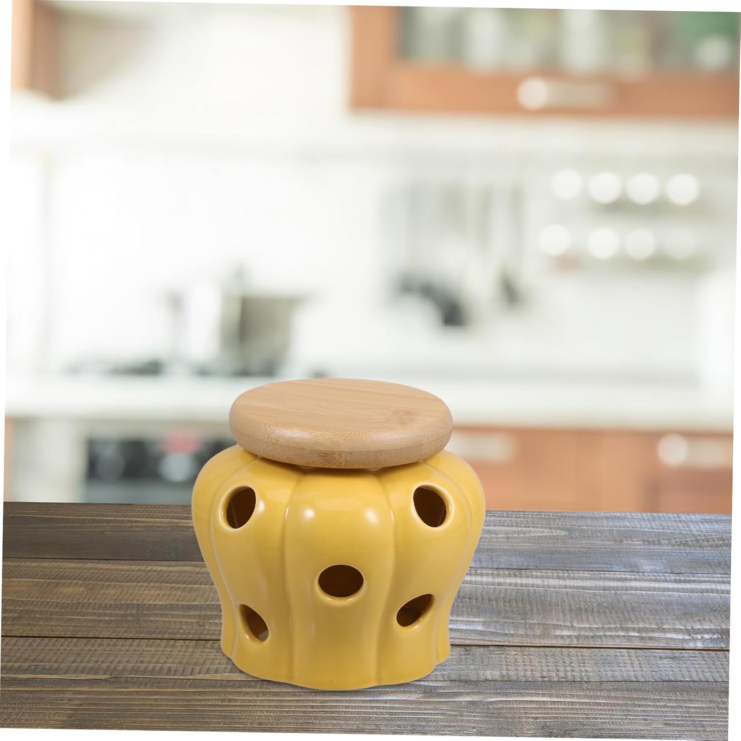LIFKOME Ceramic Storage Containers for Kitchen Garlic Potato Counter Jar Pot Utensil Organize Your Kitchen