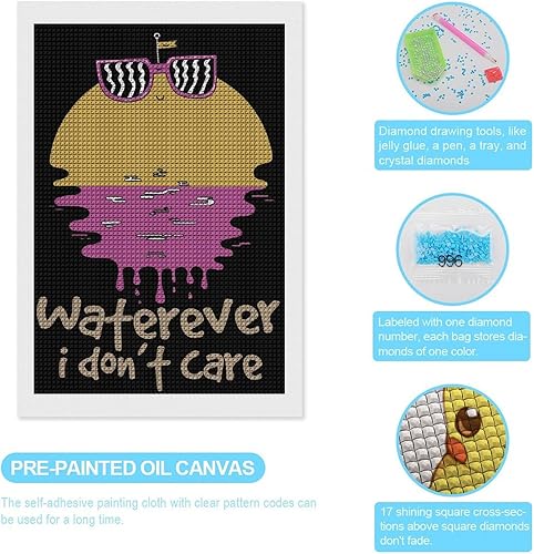 Miniatura 3 de Waterever I Don't Care Diamond Art Painting Kits Full Square Drill DIY Picture Art Crafts for Home Wall Decor