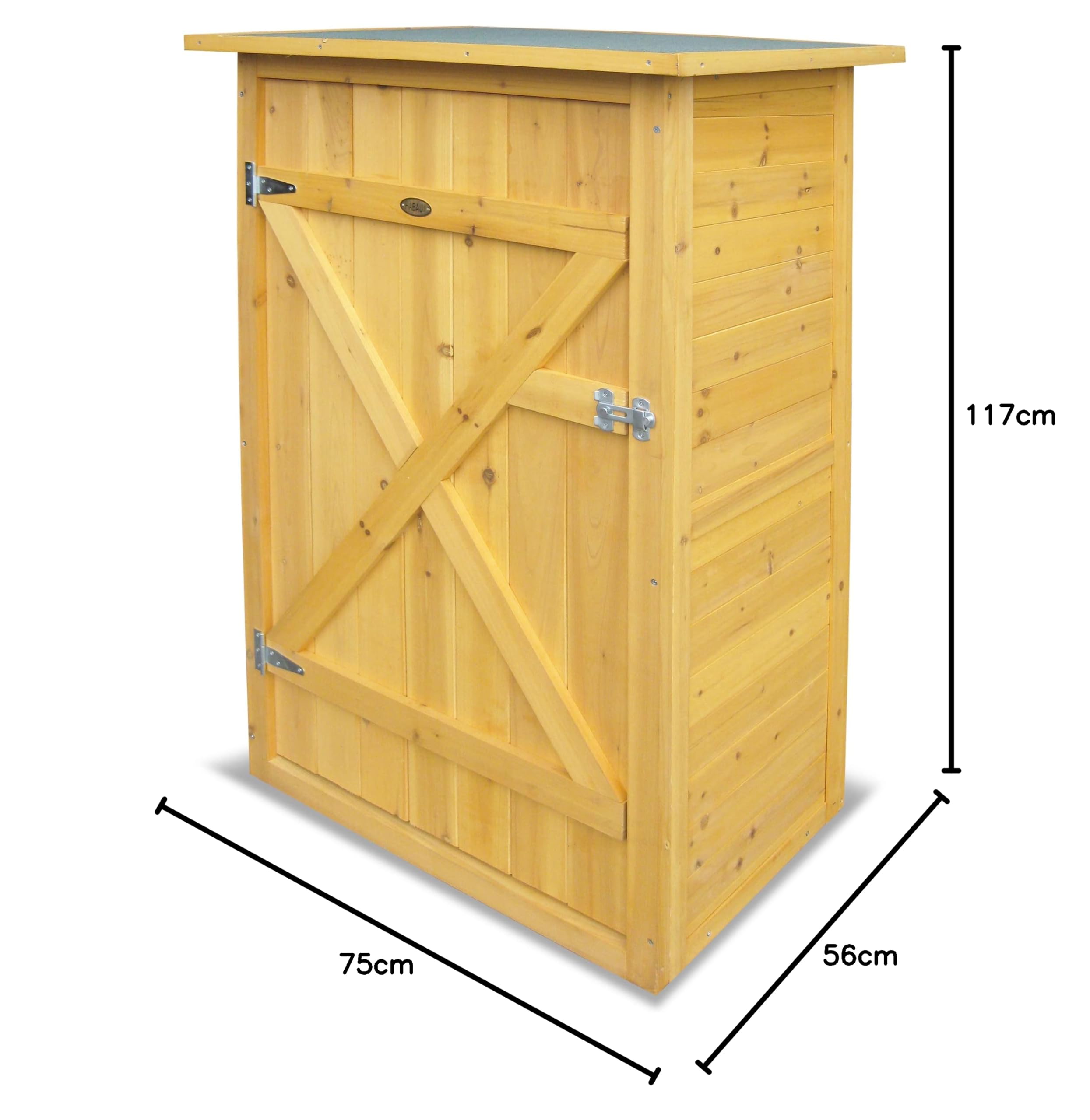 HABAU Gartenschrank Flachdach, 3103, 75 x 56 x 117 cm, mit 2 Regalböden