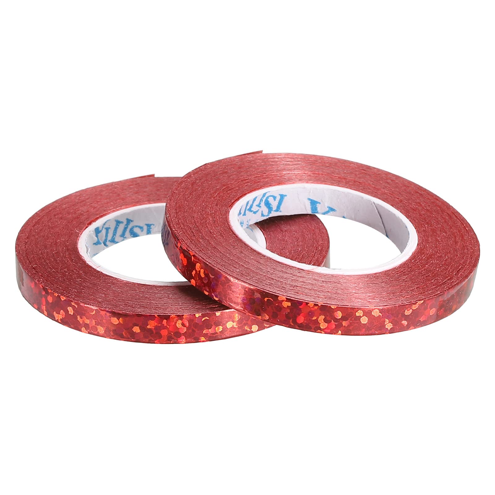 PATIKIL 2pcs Curling Ribbon Crimped Balloon String 5mm Laser Metallic Shiny 10m Iridescent for Party Decoration Gift Wrapping Crafts Florist Red