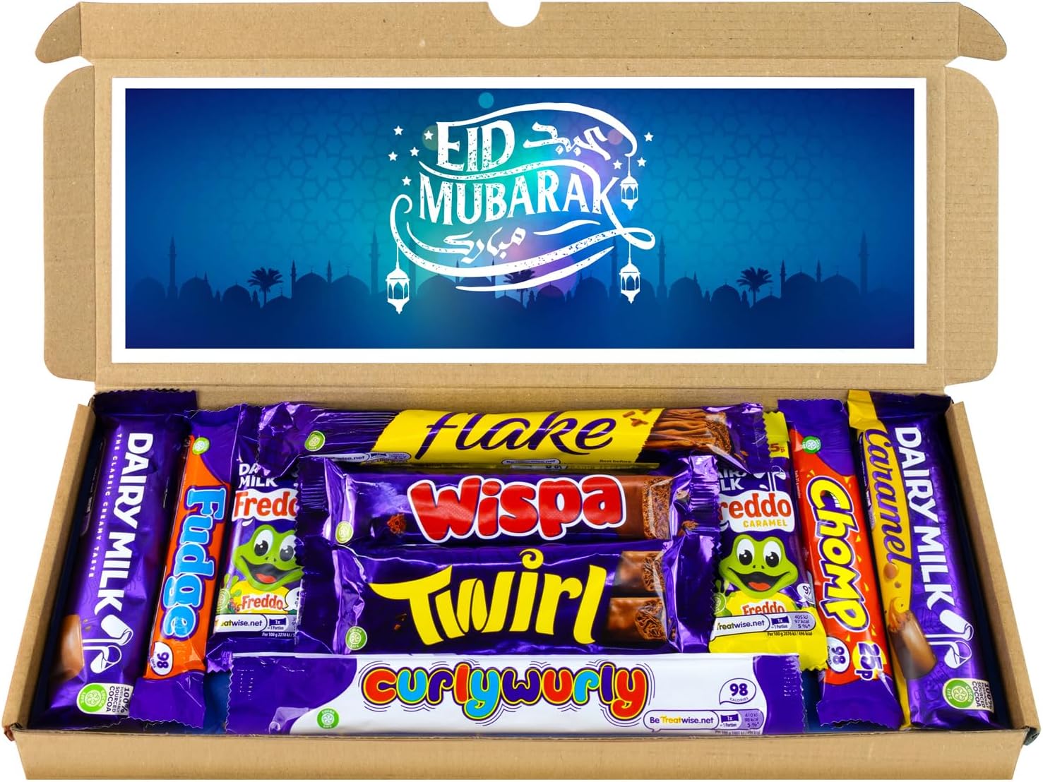 Eid Mubarak Selection Box Chocolate Hamper | Letter Box Gift | 10 Fullsize Dairy Milk Chocolate bars | Ideal Eid Gifts For Kids, Men, Women
