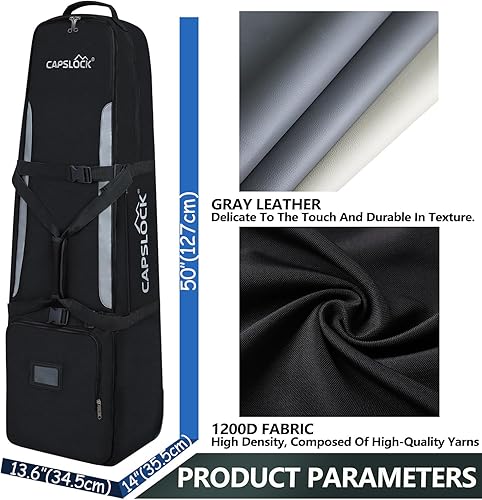 Miniatura 6 de Golf Travel Bag with Wheels - 1200D Heavy Duty Nylon Fabric Golf Travel Case with Password Lock &Portable Golf Club Travel Cover,Soft-Sided Foldable