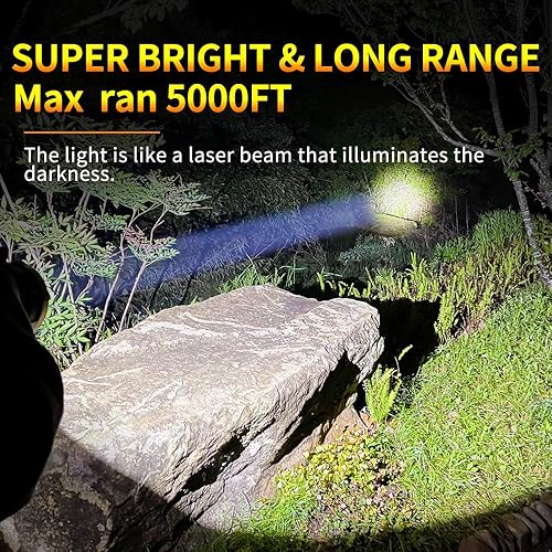 Miniatura 2 de Proyector recargable de 1800 lm, 13600 mAh, linterna de 80 h, larga duración, IP67, impermeable, 3 modos, luz de punto para acampar al aire libre,