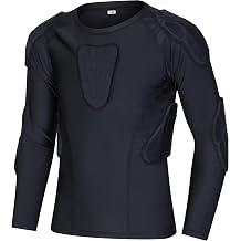 Boys Padded Compression Shirt Youth Protective Long Sleeve Shirt