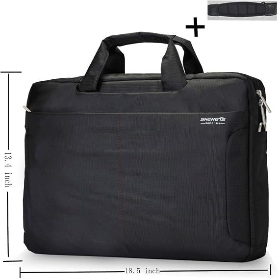 18 Inch Laptop Bag Briefcase Fits up to 18.4 Inch Laptop Waterproof Shockproof for Men Black