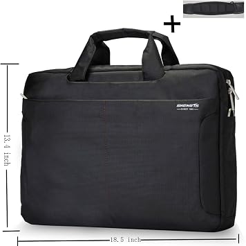18 Inch Laptop Bag Briefcase Fits up to 18.4 Inch Laptop Waterproof Shockproof for Men Black