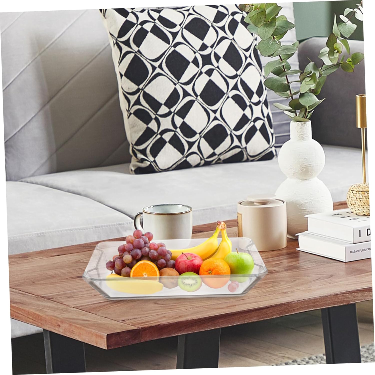 Alipis Clear Glass Fish Steaming Tray Food Serving Platter for Kitchen for Steamed Fish Fruits and Snacks Microwave Safe Easy to Clean for Home and Restaurant Use