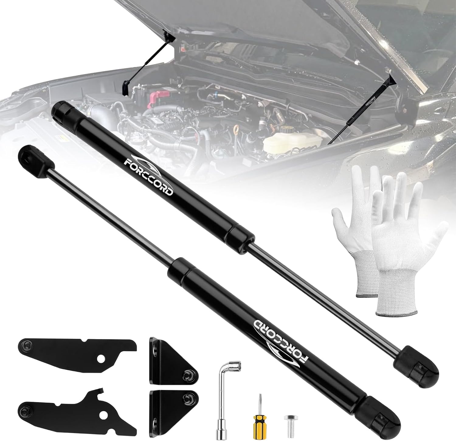 Hood Struts Fit for Toyota Tacoma 2024 2025 2026, 4Runner 2025 2026 Hood Lifting Support ﻿Hood Door Balancer Replacement Support Quick Lift No Drilling Required Car Accessories