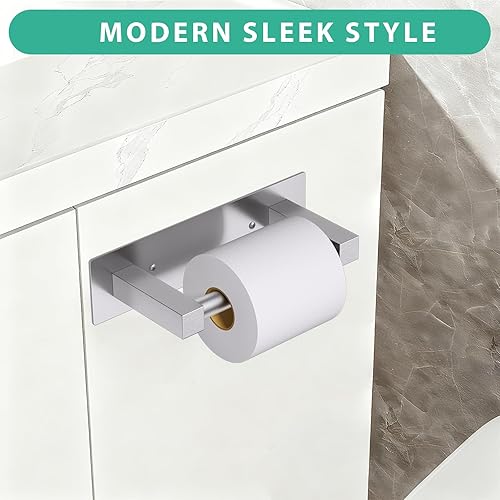Miniatura 7 de Soporte para papel higiénico de baño de níquel cepillado, soporte para toallas de papel higiénico comercial de acero inoxidable, soporte grande para