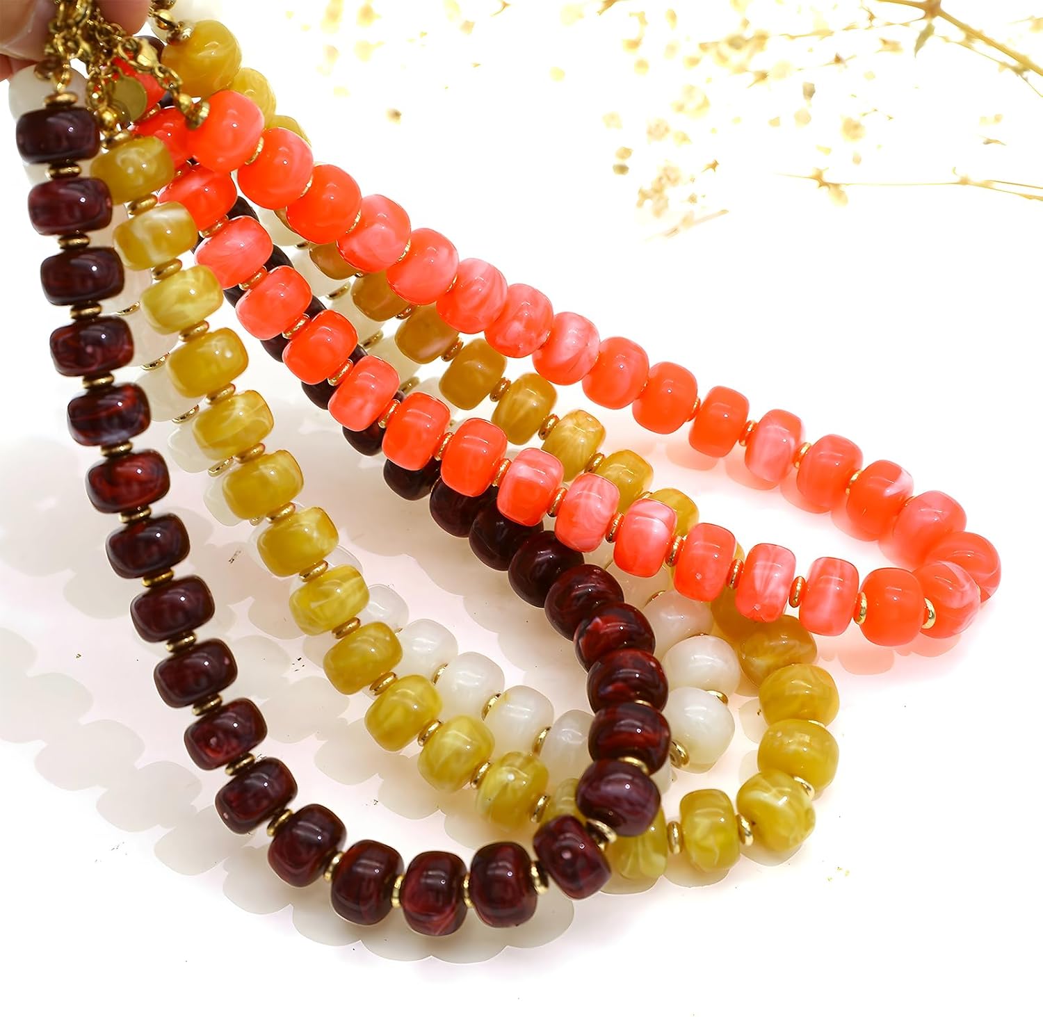 Chunky Big Beaded Hearts Necklace for Women Large Love Heart Beads Choker Collar Neck Bead Statement Necklaces Jewelry image 4