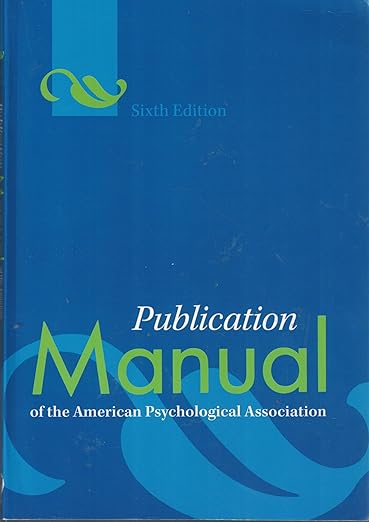 AMERICAN PSYCHOLOGICAL ASSOCIATION PUBLICATION MANUAL 6TH EDITION intelligence overview