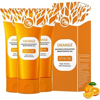 Natural Orange Exfoliating Gel 2025 Orange Face Cleansing Scrubs Cleansing Gel Orange Brightening Exfoliating Exfoliating Peeling Gels for Face and Body for Face Deep Cleansing 3 Pieces 50 g