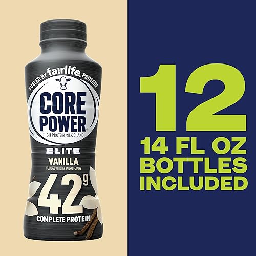 Miniatura 5 de Fairlife Core Power Elite - Batido con alto contenido proteico (1.48 oz), sabor a vainilla, listo para beber, ideal para la recuperación después del