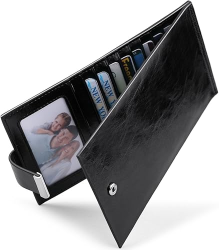 Miniatura 3 de Cartera de piel auténtica para mujer, con cremallera larga con cremallera RFID