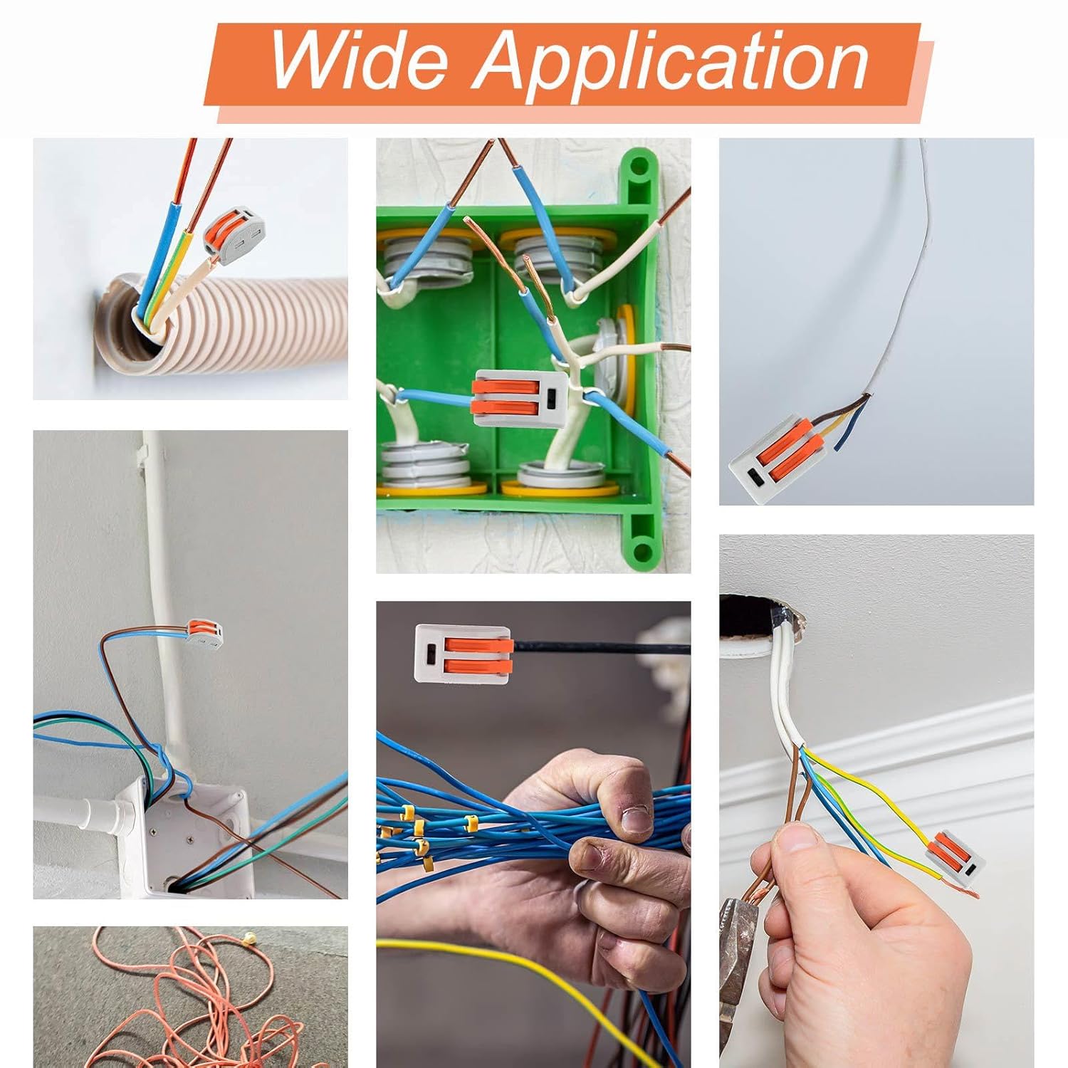 NineLeaf Lever Connectors Nuts, 2 Port Compact Wire Connectors, Reusable Tool-Free Wire Nuts, 2 Conductor Fast Wire Connection Terminal Block for 28-12 AWG Electrical Wiring,80PCS