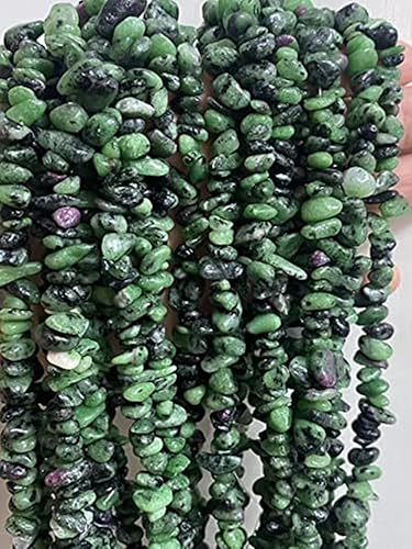 Miniatura 5 de PLTbeads Cuentas de piedras preciosas de zoisita de rubí natural de 0.276-0.315 in, cristales curativos, pulseras de cintura, kit de collar, piedra