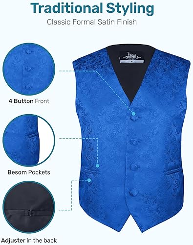 Miniatura 4 de S.H. Churchill & Co. Conjunto formal de chaleco y corbata de cachemira de 4 piezas para niños