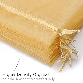 Akstore 100PCS 4x6inch (10x15cm) Drawstring Organza Jewelry Favor Pouches Wedding Party Festival Gift Bags Candy Bags (Golden)