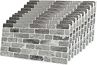 Vista 17 de IZODEKOR Paneles de pared con efecto ladrillo 3D, revestimiento, aspecto de piedra, paneles de espuma de poliestireno para sala de estar, cocina