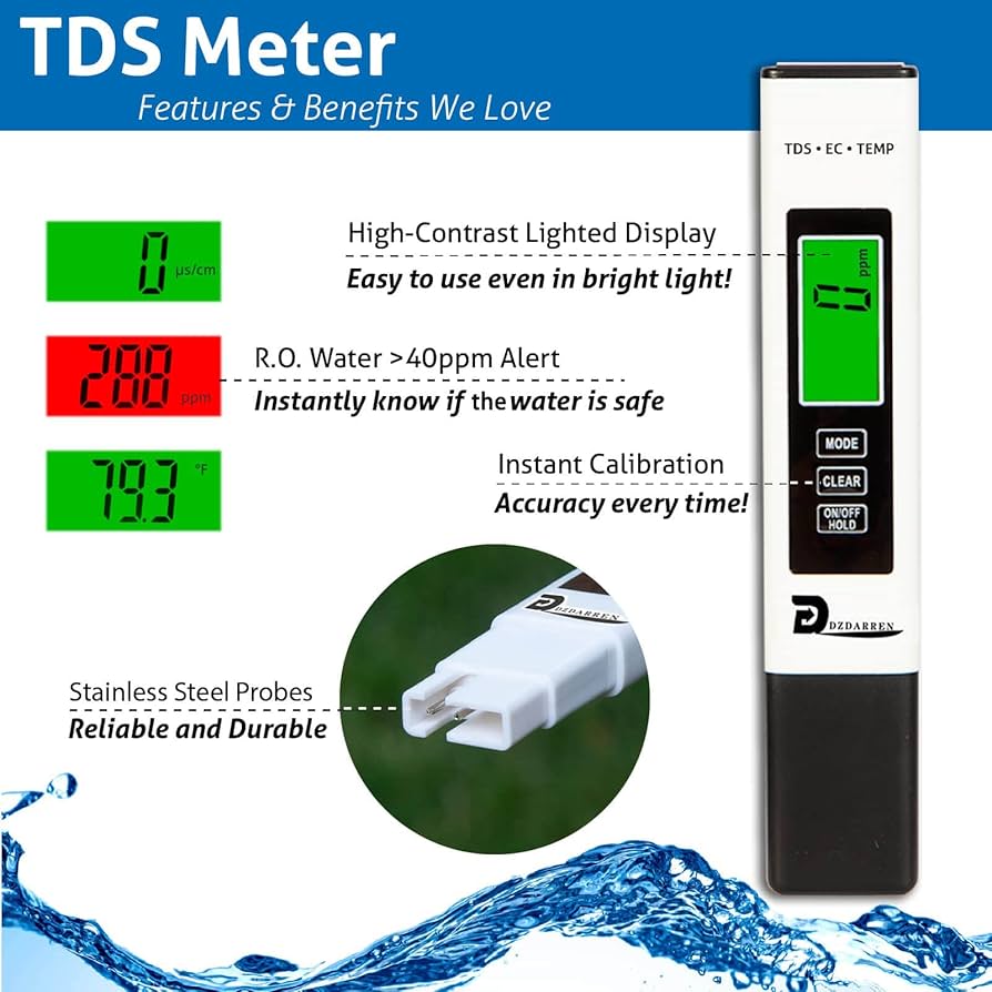 PH Meter Digital Display Color Screen 4 In 1 PH Tester PH EC TDS Temp
