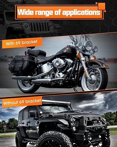 Miniatura 2 de UNI-SHINE Z4F+69 - Luces LED de 4 pulgadas con soporte de abrazadera universal, conducción todoterreno y luces antiniebla para camión, ATV, UTV,