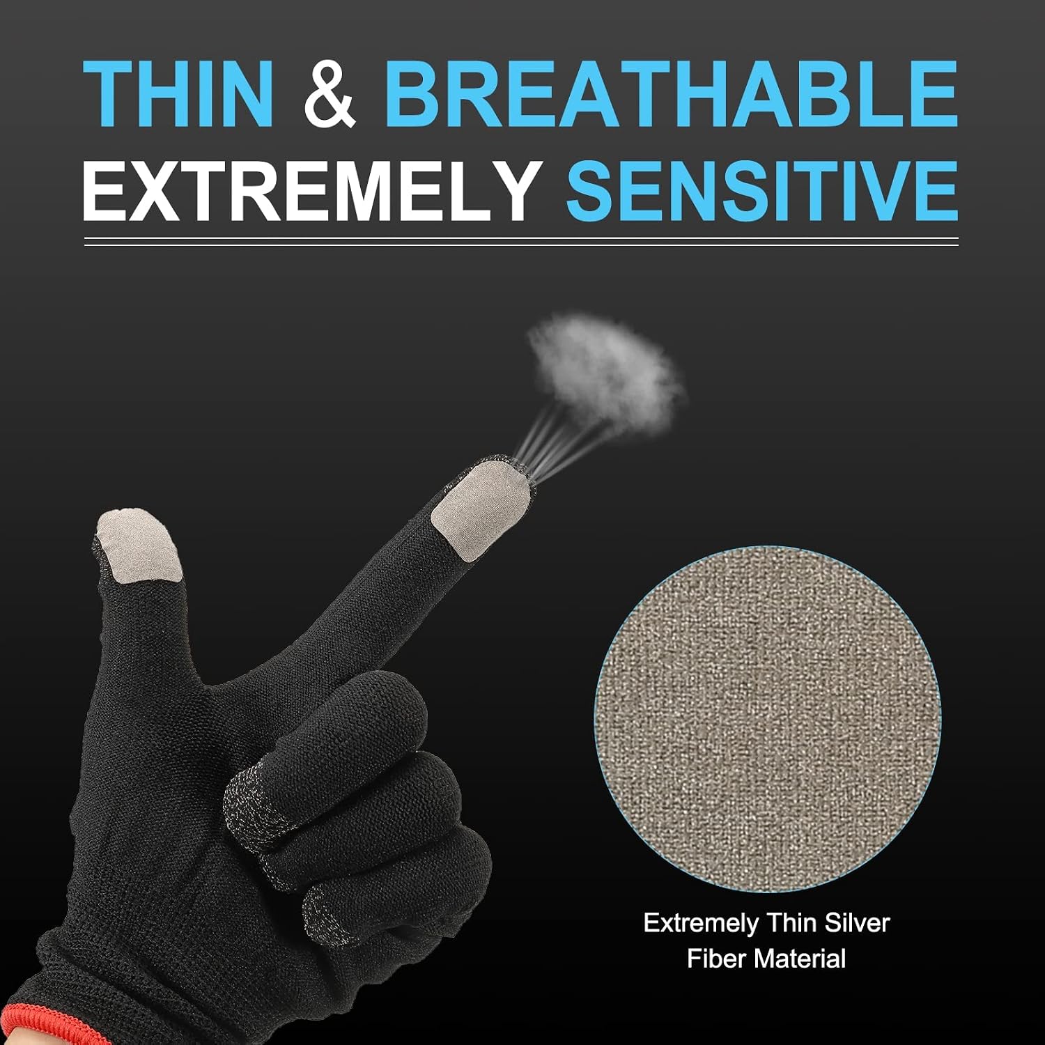 MECCANIXITY Gloves Touch Screen Sticker Ultra High Sensitivity Flexible Silver Fiber Ultra Thin Stickers for Gloves, Pack of 12