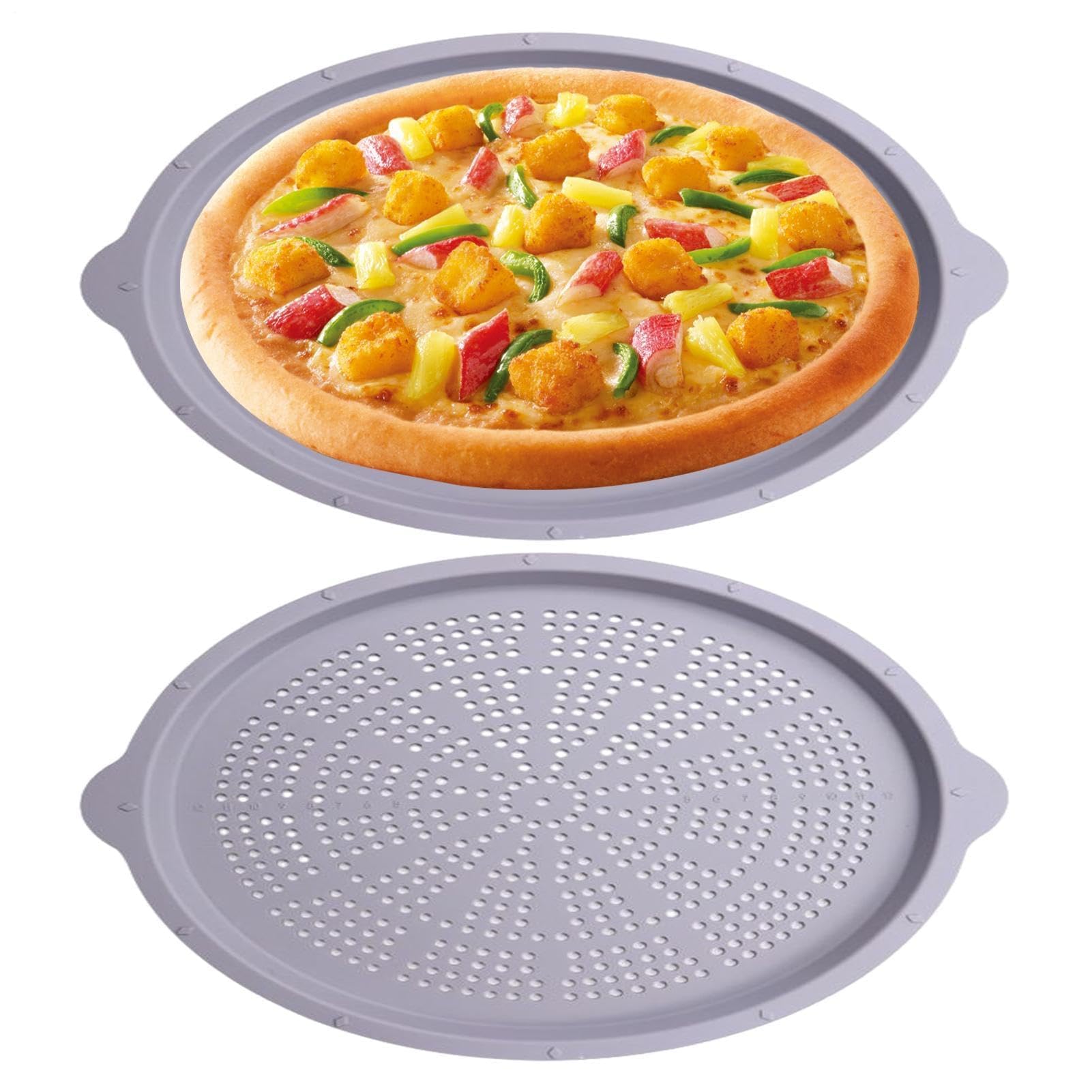 Nieprzywierająca patelnia do pizzy – perforowane naczynia do pieczenia do użytku domowego i restauracji – odporne na wysokie temperatury talerze do serwowania idealnie chrupiącej pizzy