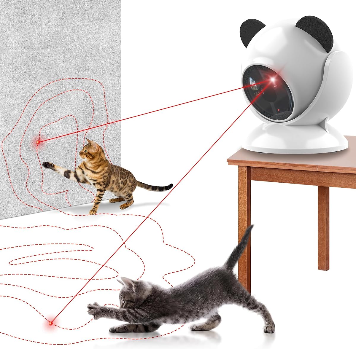 Juguete láser automático para gatos, juguetes interactivos para gatos de interior/gatitos/perros, juguetes láser para gatos adultos aburridos de interior