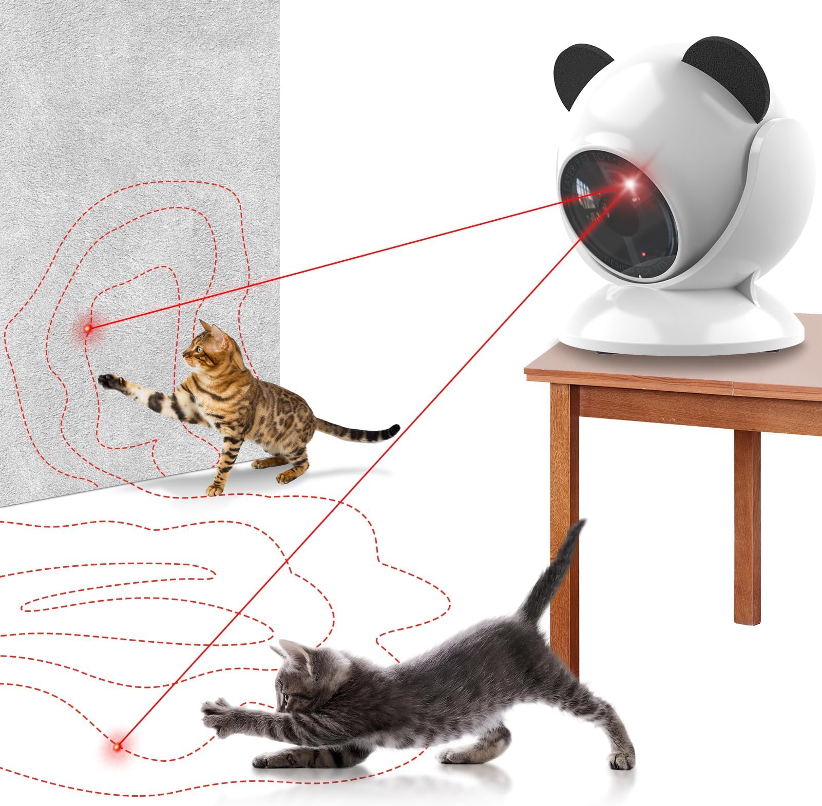 umosis Automatic Cat Laser Toy Interactive Cat Toys for Indoor Cats/Kitty/Dogs,​​Laser Cat Toys for Bored Indoor Adult Cats