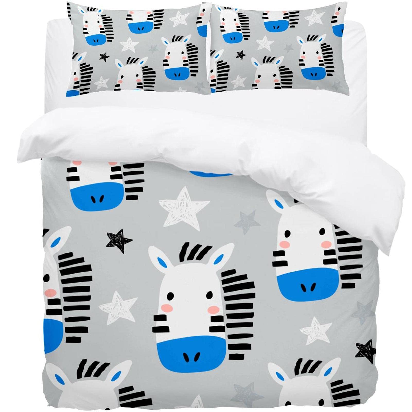 Housse de couette zèbre en microfibre Supersoft ultra douce avec taies
