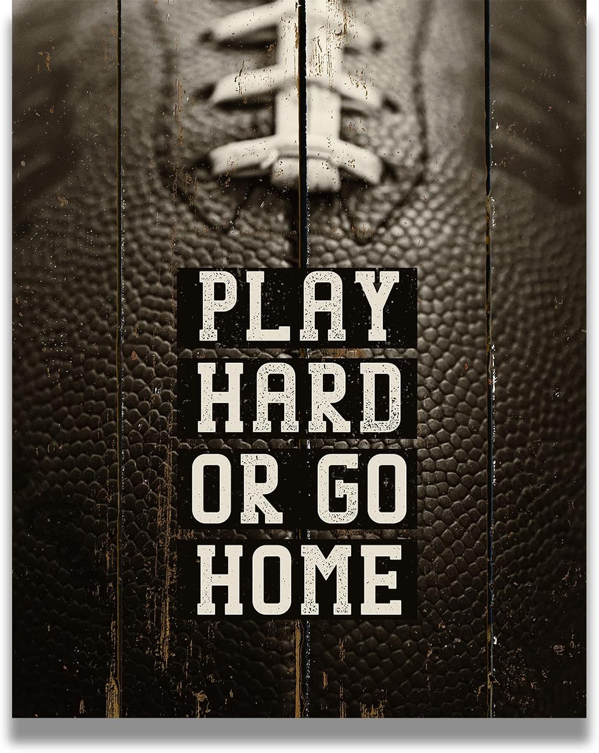 Govivo Play Hard Or Go Home Teen Room Decor - 11x14 Unframed Print - Inspirational Wall Art for Boys, Kids Room, Family or Game Room, Man Cave, Den - Home Decor Gift for Sports Fans, Football Players