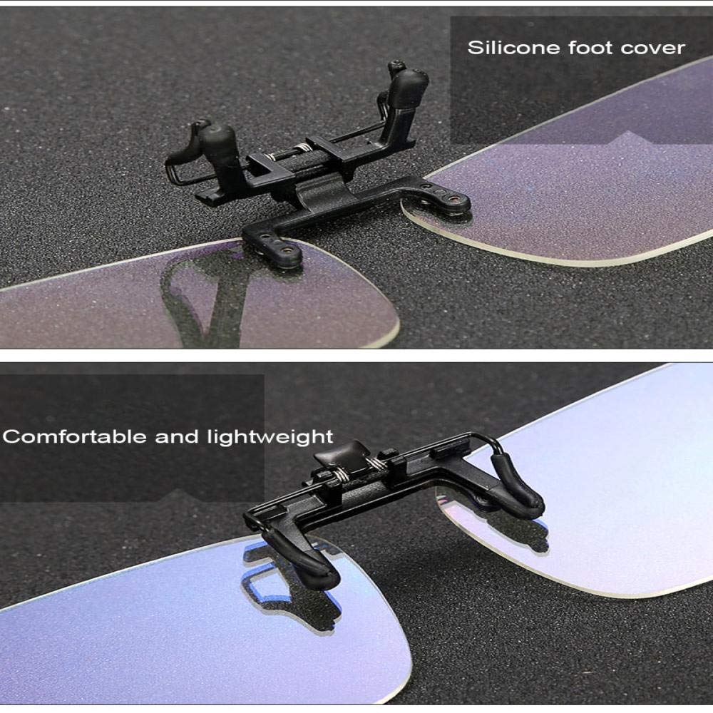 XINGYU Occhiali per Computer con Clip Blu Chiaro Ultraleggeri e fissi Occhiali da Gioco Flip On Rimless Easy Fit su montature da Vista Giallo