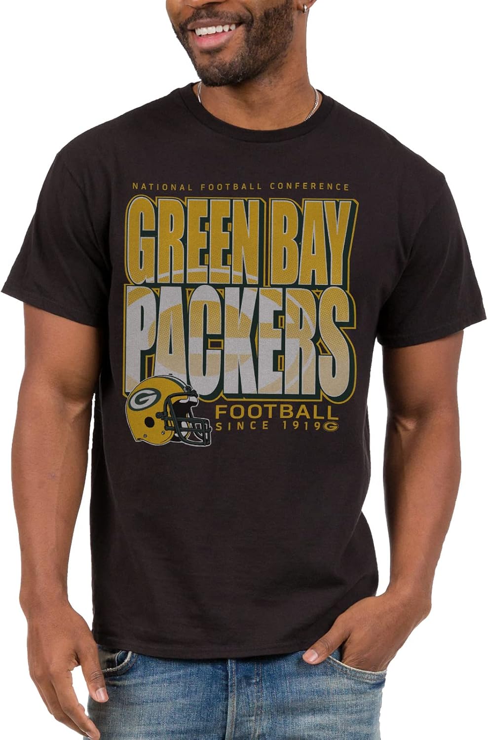 Junk Food Clothing x NFL - Green Bay Packers NFC Shadow Tee - Adult Unisex Fan T-Shirt for Men and Women : Sports & Outdoors
