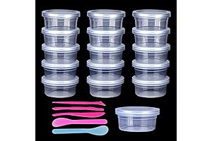 16 Pack 4.5 oz Containers for Slime 6 oz
