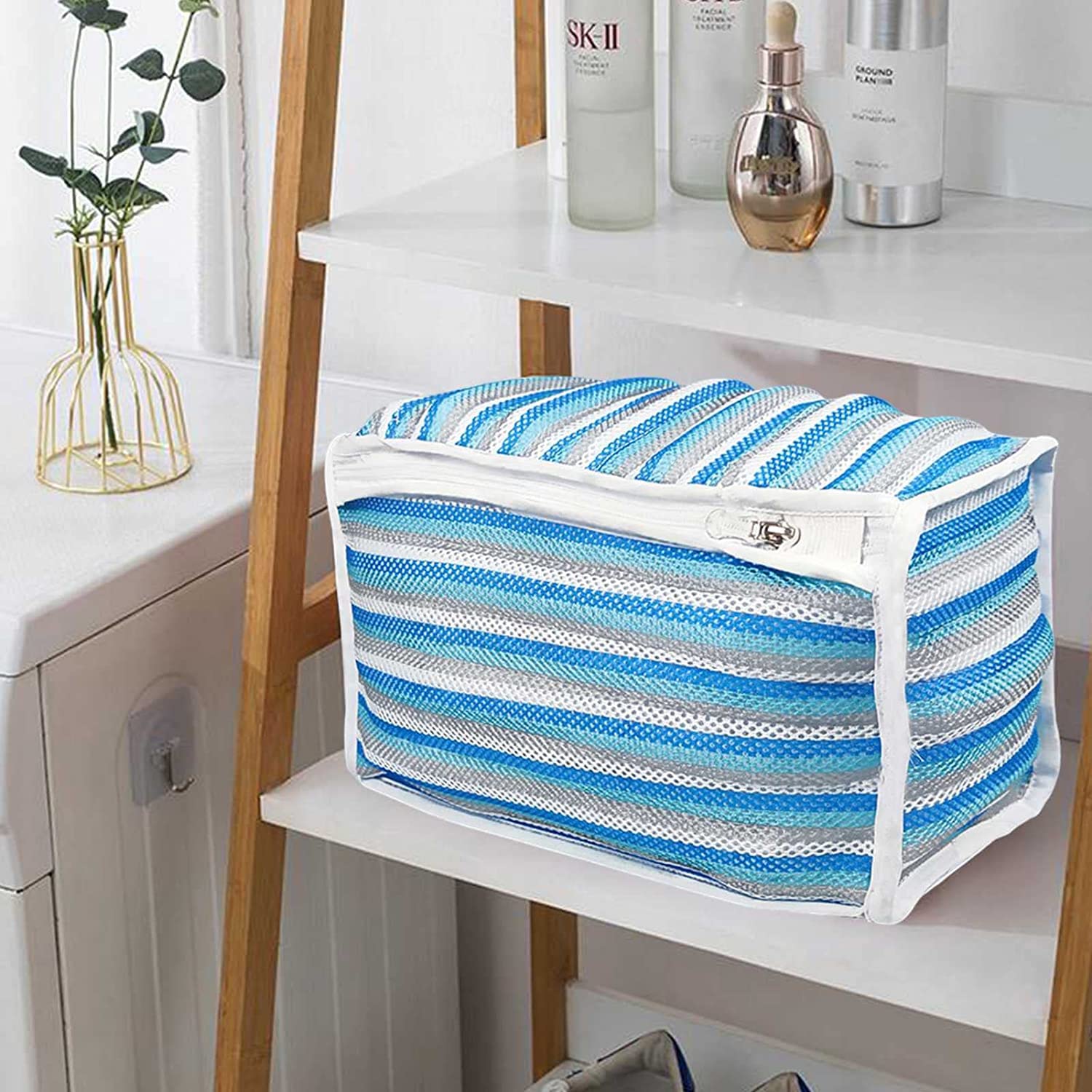 Bolso de lavandería de zapatos de 4 piezas, bolsa de secador de lavandería de malla, lavadora y bolsa de zapatos con cremallera for proteger la ropa delicada, adecuado for el almacenamiento y el viaje