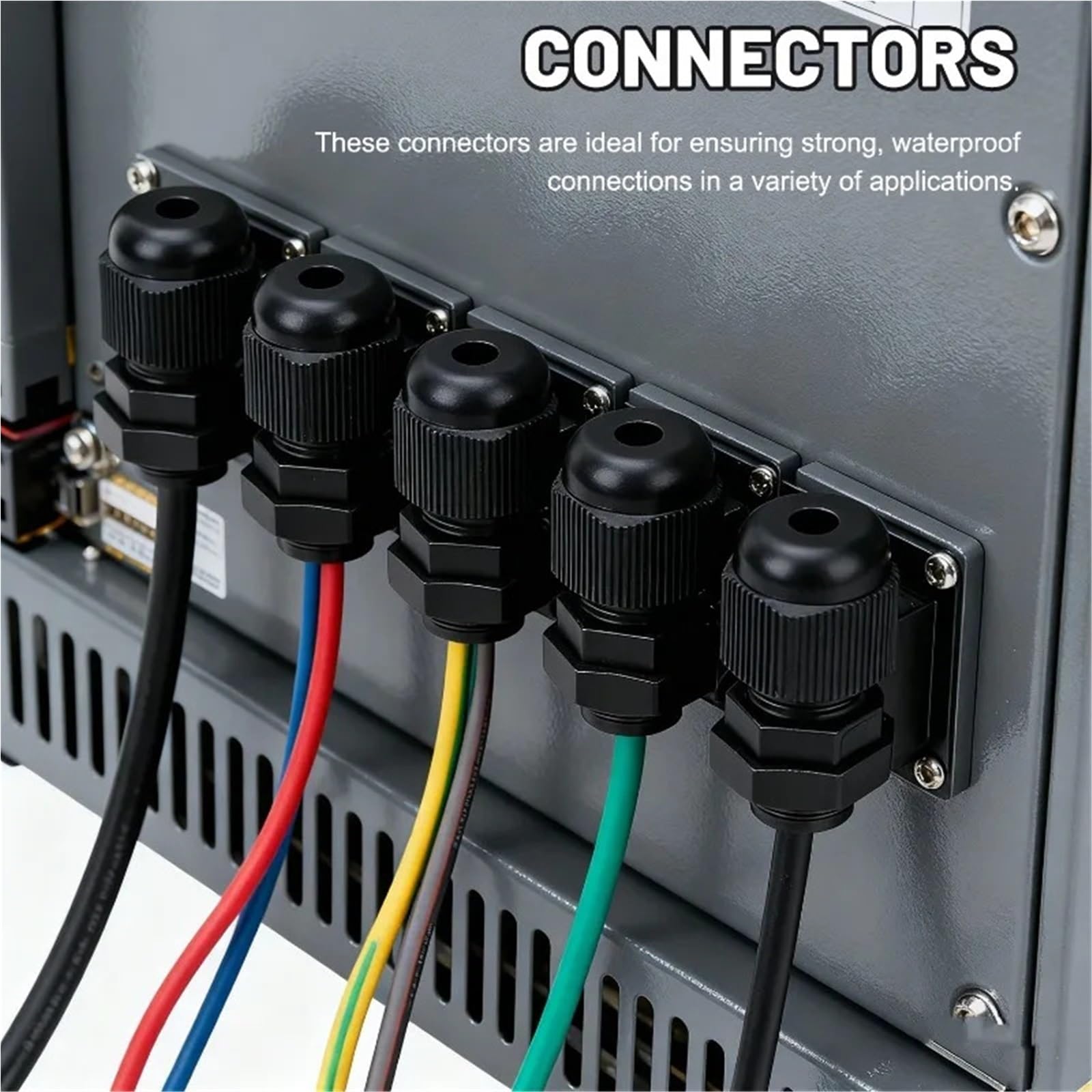 PG7 PG9 Impermeabile Ghiandola di Cavo 100pcs IP68 Nylon Connettore con controdado | IP68 impermeabile, PA66 nylon, controdado regolabile, da -40 °C a 100 °C, set da 100 pezzi