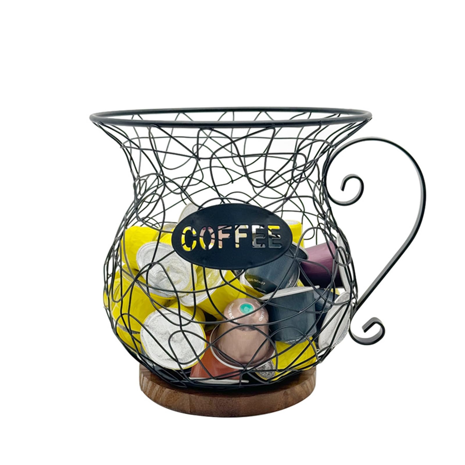 Hsioluted Practical Sturdy Coffee Storage Basket Opening Designs Home Decoration for Neat Arrangement of Coffee Accessories Use Organizers
