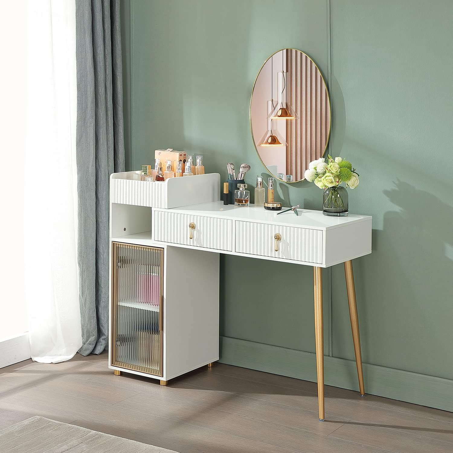 Amazon.com: PakaLife Makeup Vanity with 3-Color Touch Screen Lighted ...
